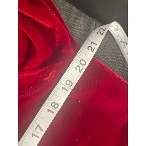 Caroline Rose Red Velvet Cold Shoulder Top MP Loose Fit Made USA Elegant Design - Picture 8 of 12